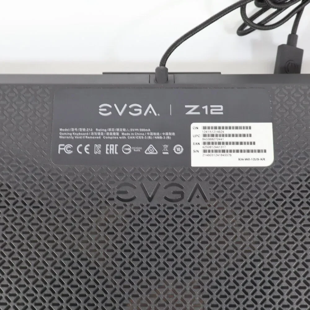 EVGA Z12 Wired USB Gaming Keyboard RGB Backlit LED - 5 Programmable Media Keys